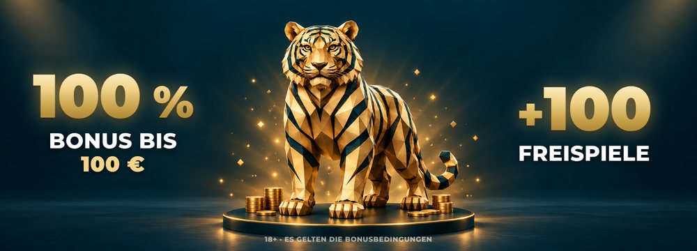 TigerSpin Willkommensbonus: 100 % Bonus bis 100 € + 100 Freispiele